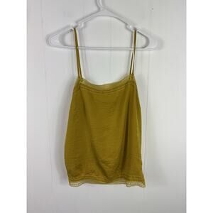 Abercrombie Fitch Womens VTG Camosile Tank Lace M Yellow Crop Y2K Fairy